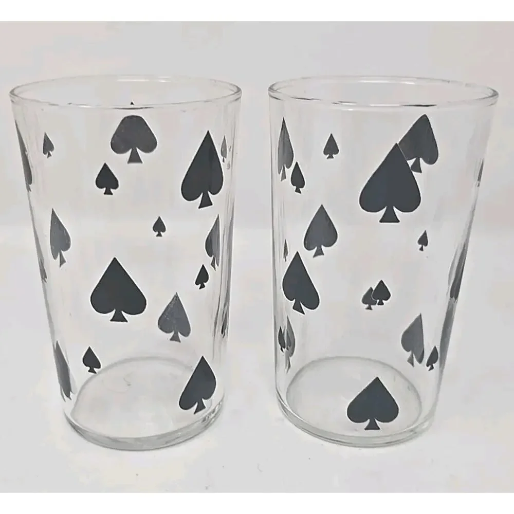 Vintage Juice Glasses‎ Lot of 8 Card Decanter with Glasses U186